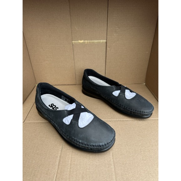 SAS Shoes - SAS Crissy Slip On Loafer Black Leather Tripad Cool Step Women's 8.5M NWOB